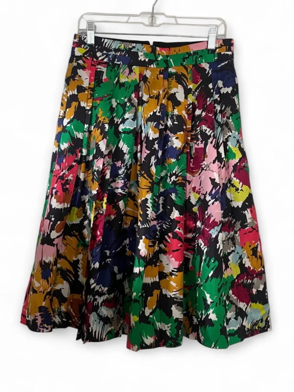 NWT J. Crew Double Pleated Floral Silk Skirt Womens Size 6 Tall